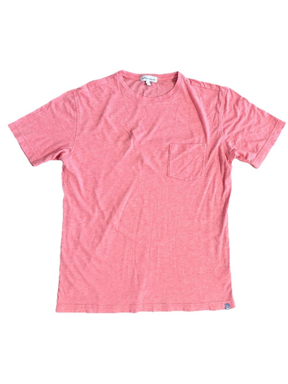 Peter Millar Men's Short Sleeve T-Shirt Front Pocket Salmon Size Small